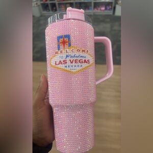 Pink Las Vegas Rhinestone Tumbler